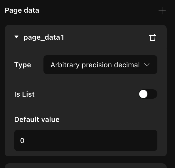 Add decimal variable