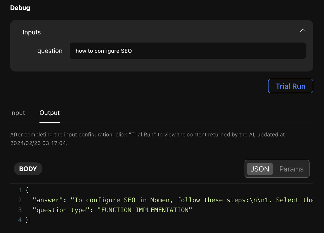 Debug and preview