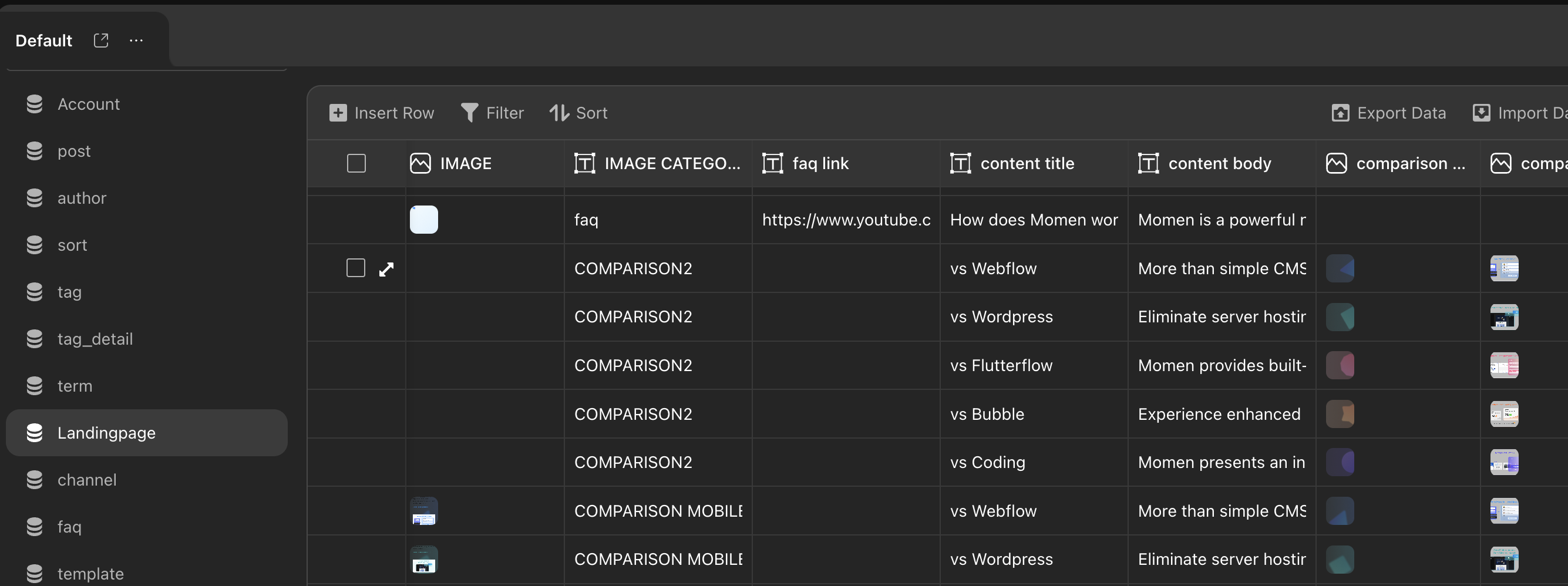 Modify data in database