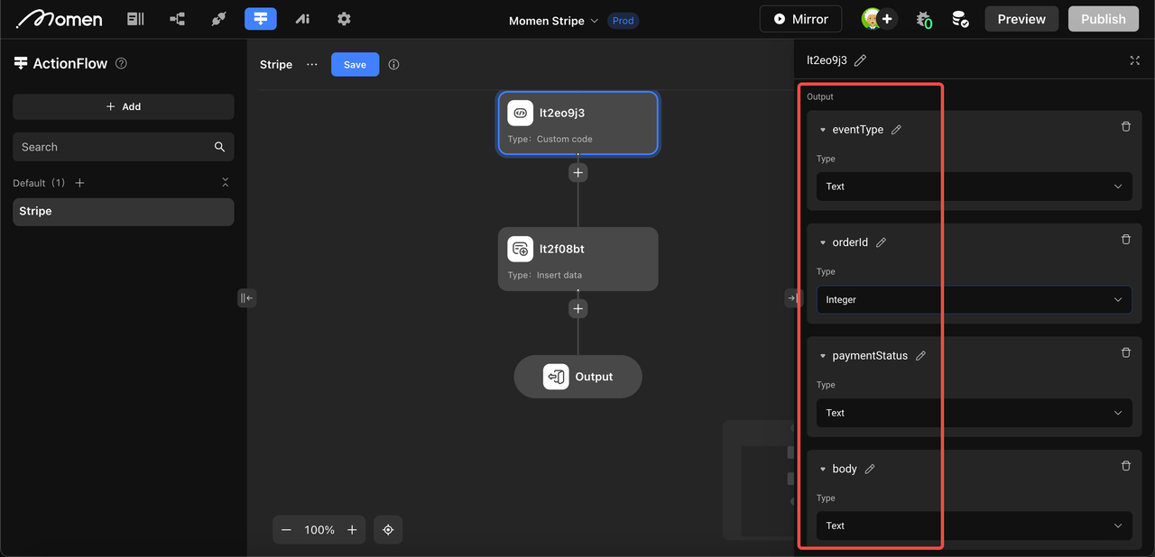 Set Stripe parameters