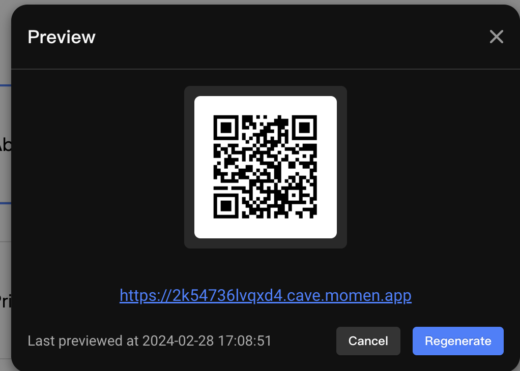 Website preview QR code