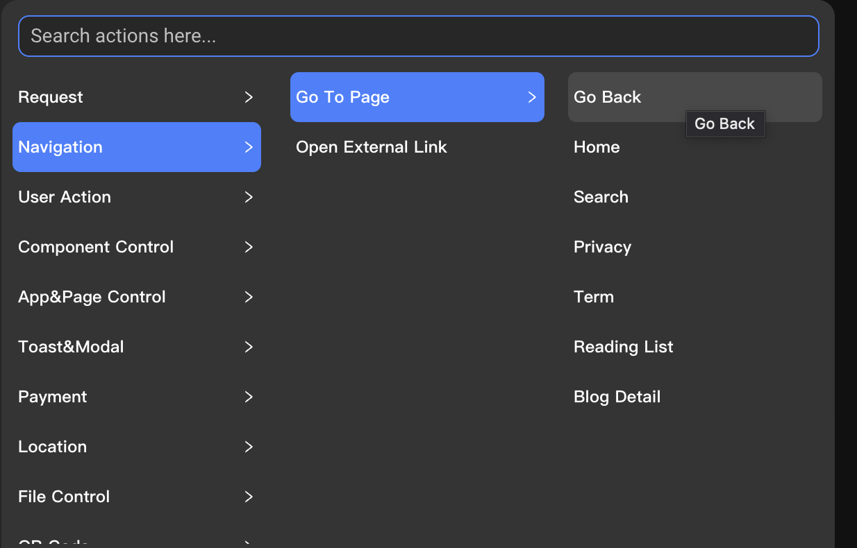 Selecting navigation target