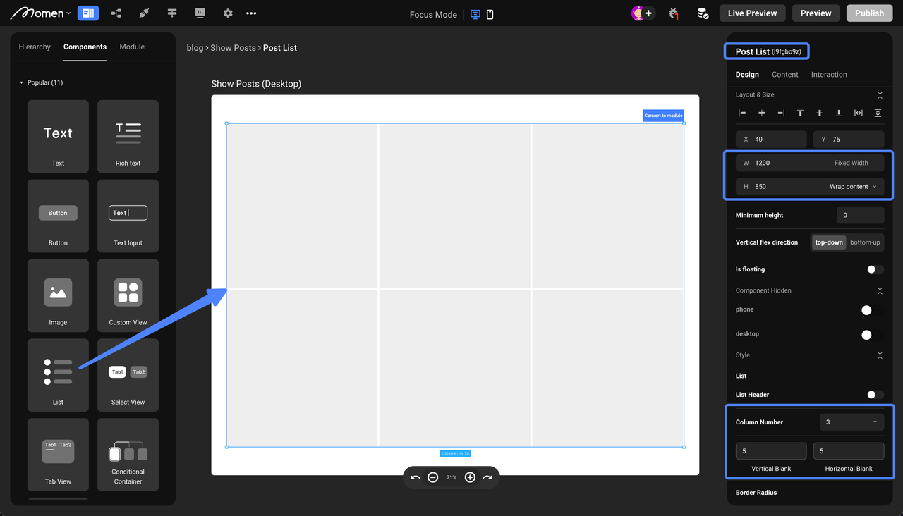 Add post list