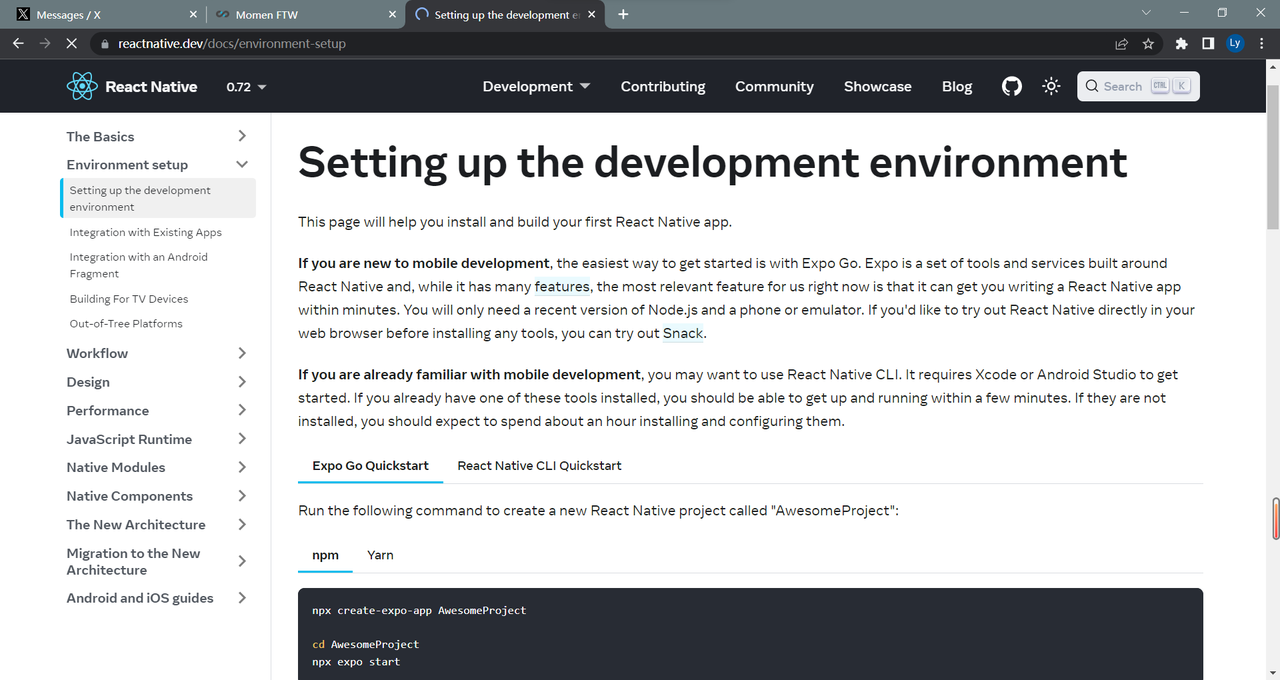 Set up React Native project