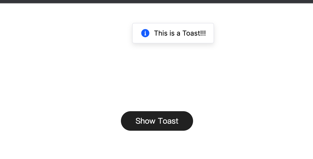 Example of a toast notification displayed at the top of the page.