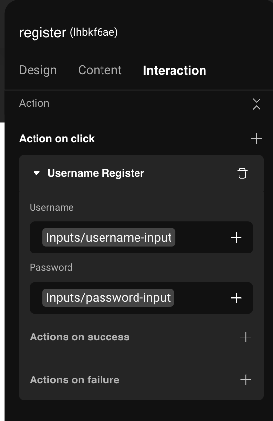 Add login action