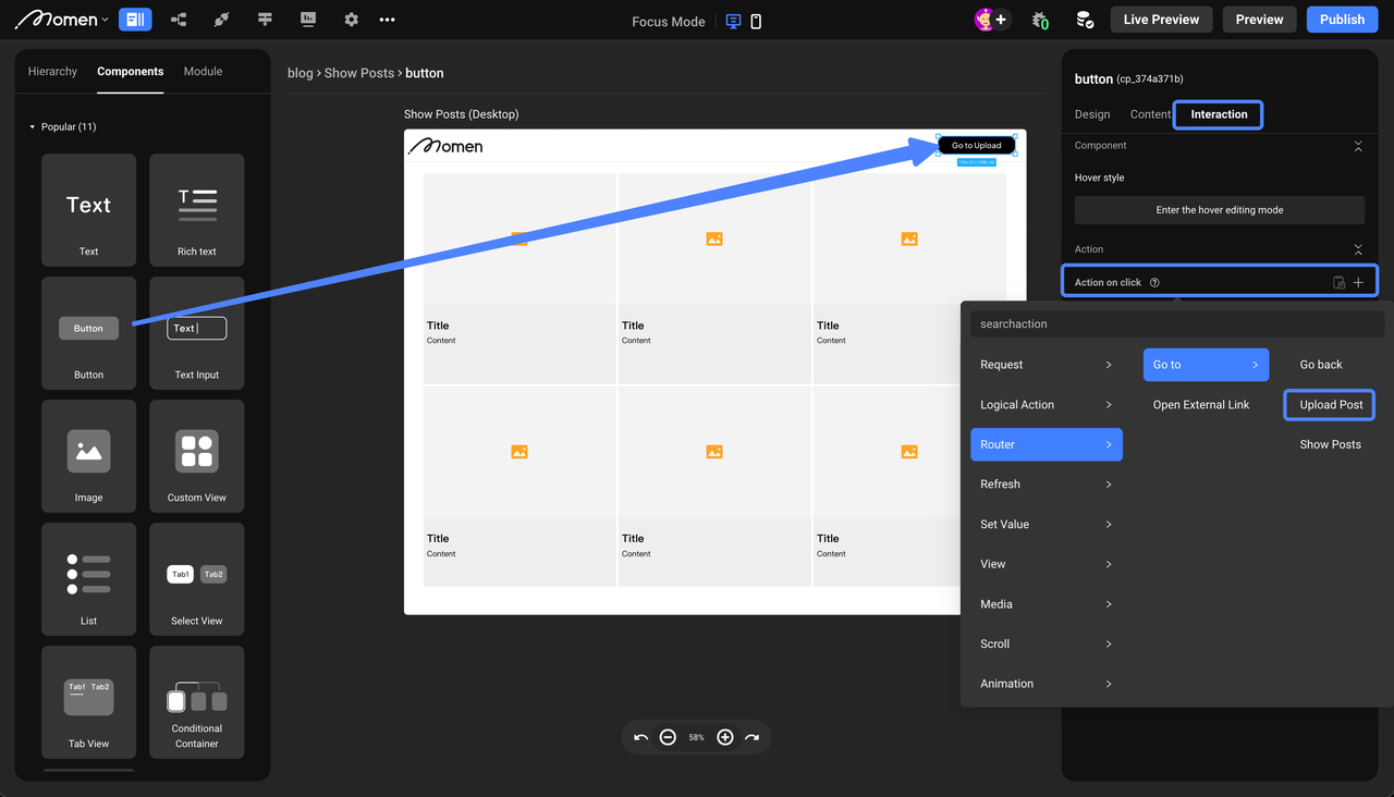 Add navigation button