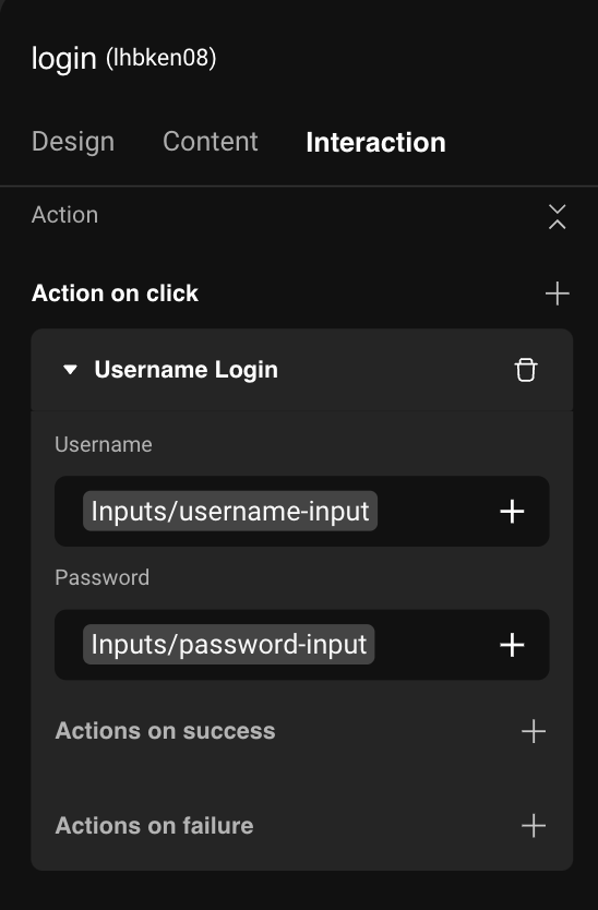 Login button example