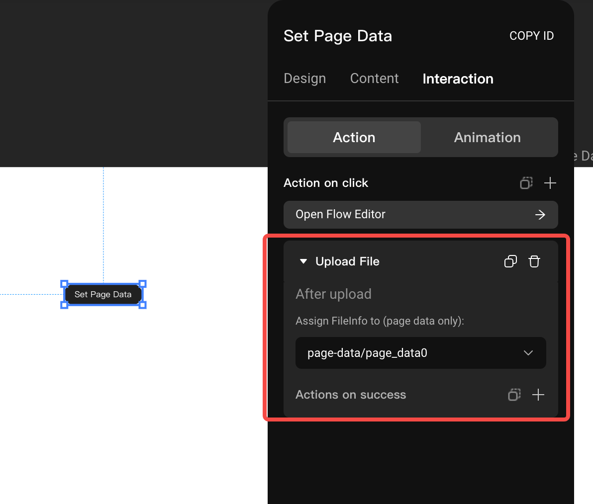 Assign page variable