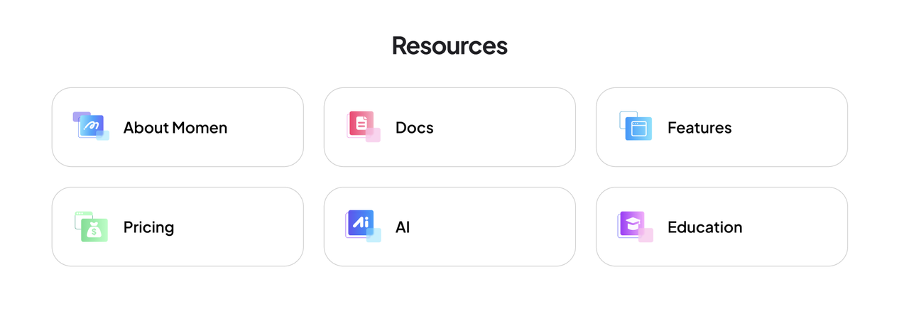 Resources section