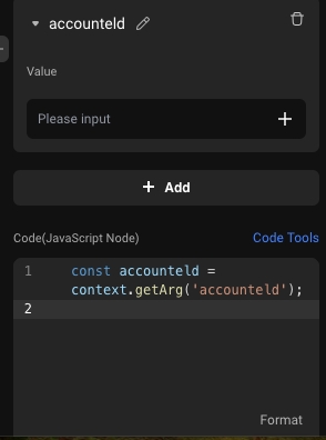 Configure code block input