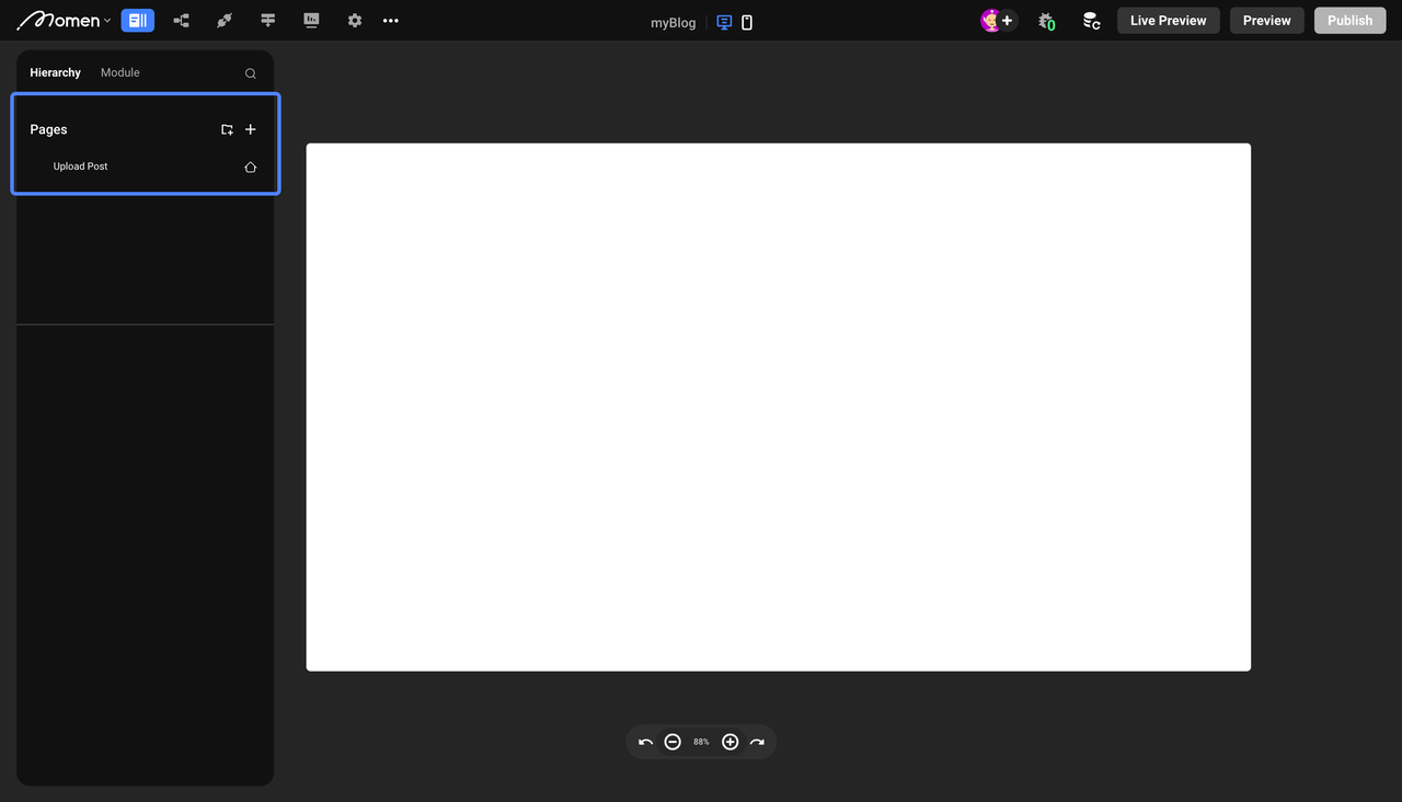 Create upload post page