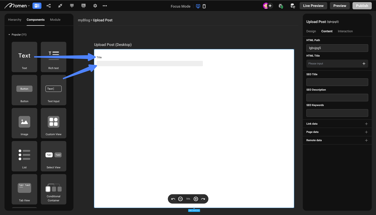 Add title input