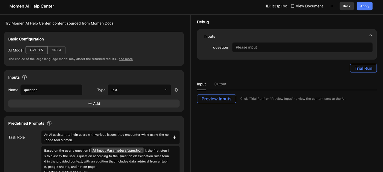 Context configuration