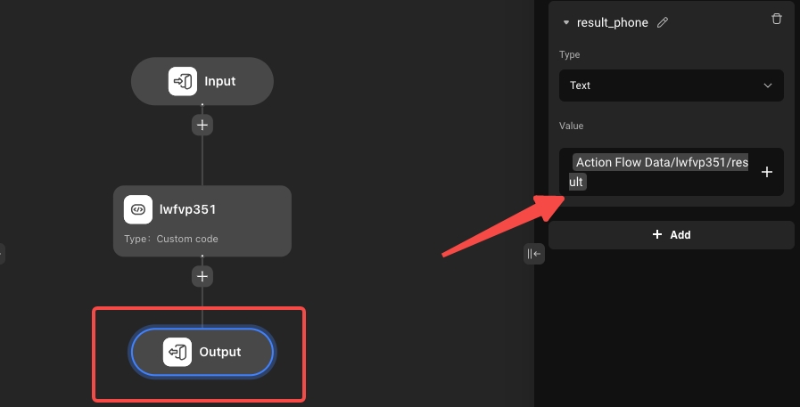 Configure Actionflow output