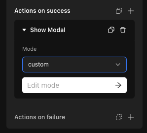 Display QR code in modal using image component.