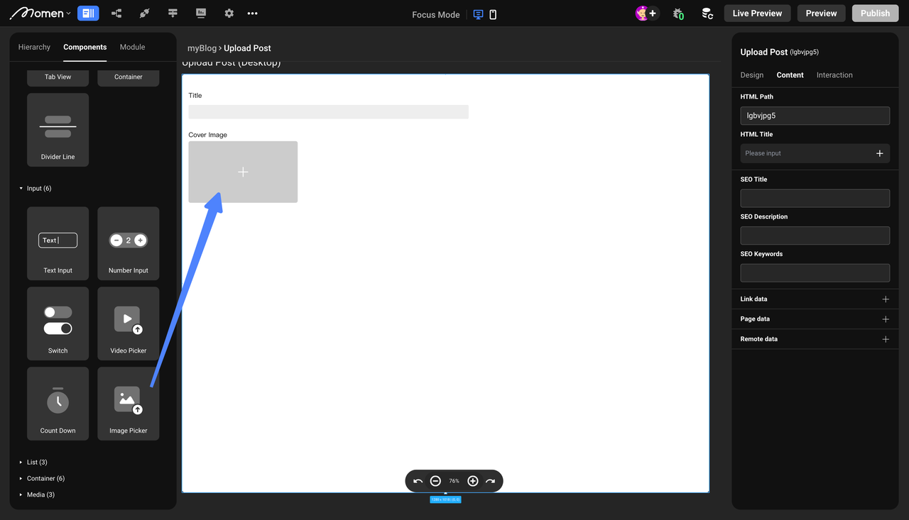 Add cover image picker