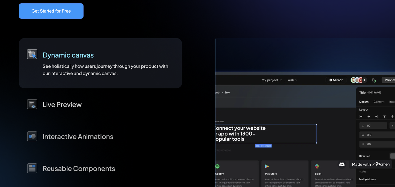Landing page content example