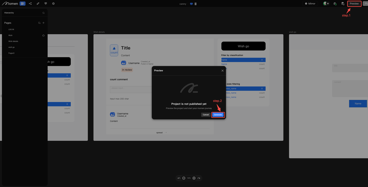 Project pre-release preview