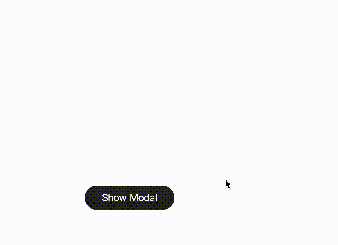 Example workflow for using the Show Modal action in custom mode.