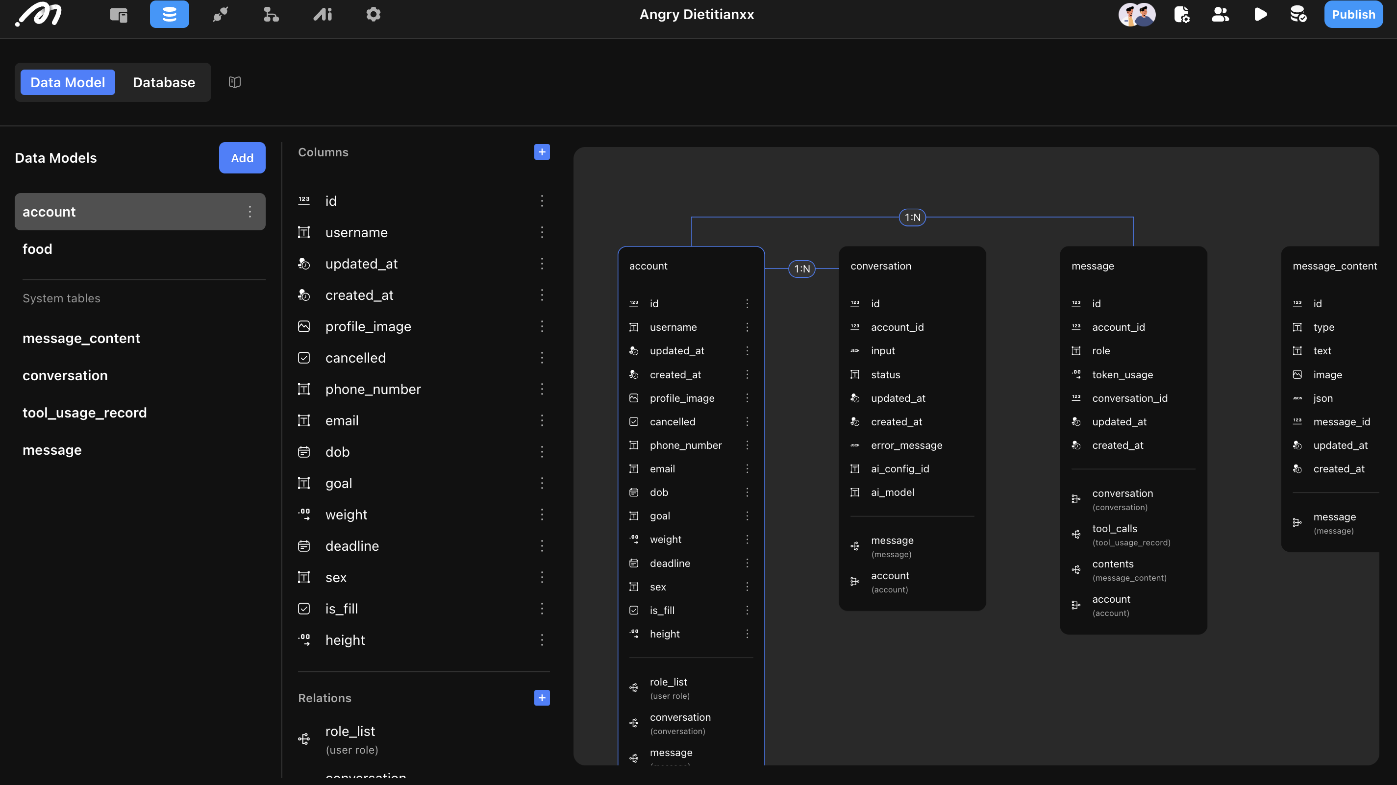 Database structure