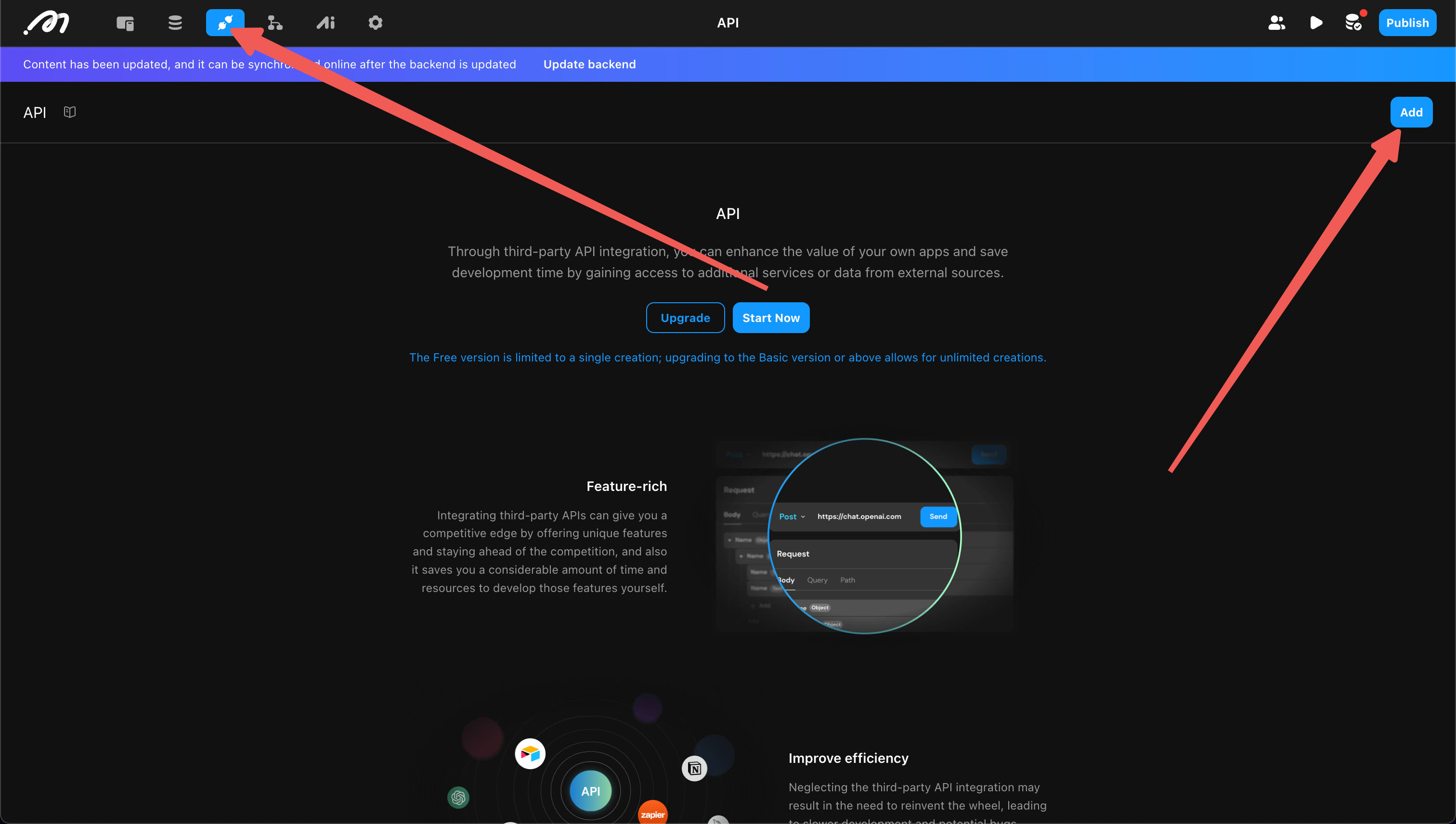 Add API in Momen