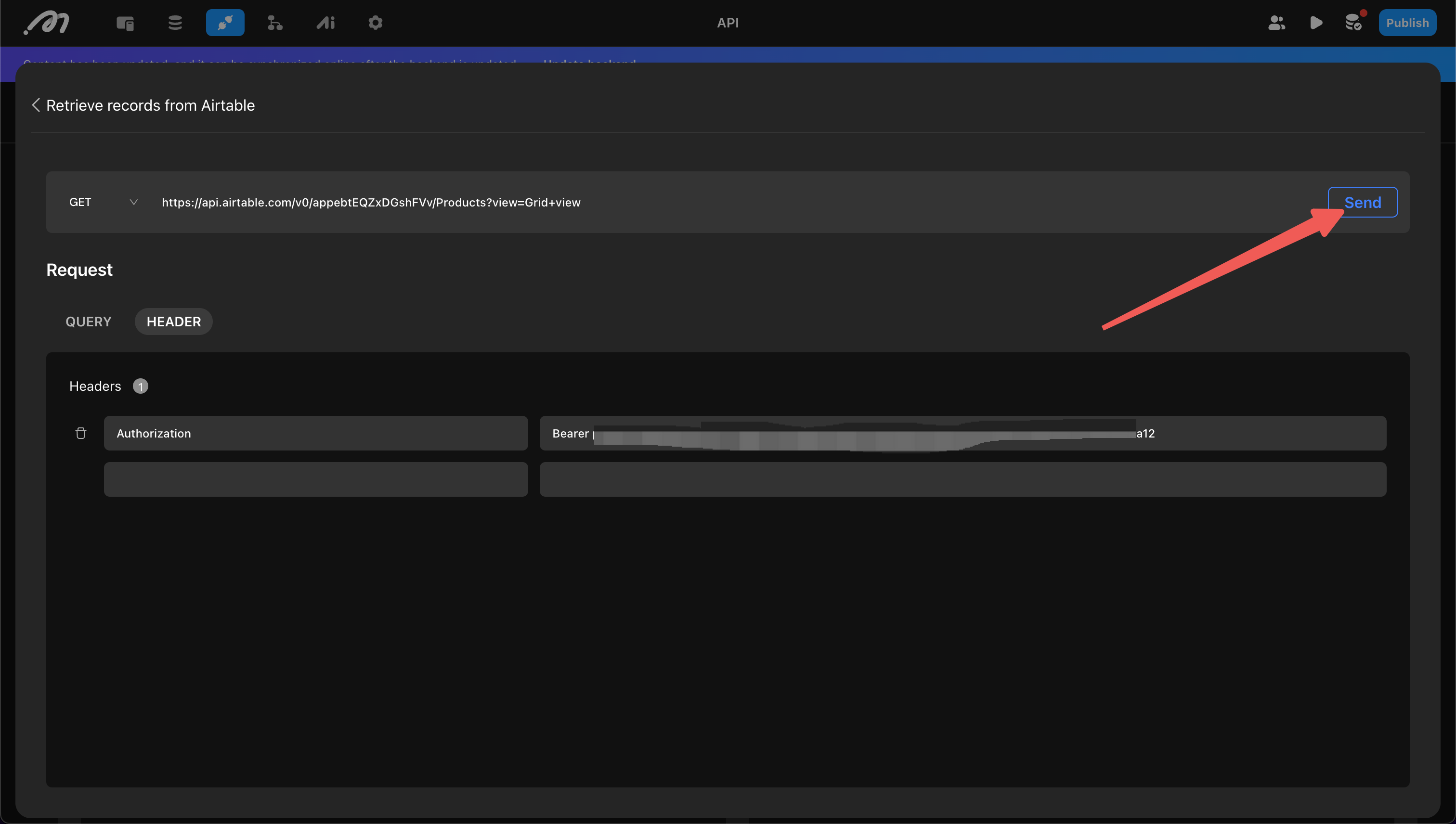 Send API request