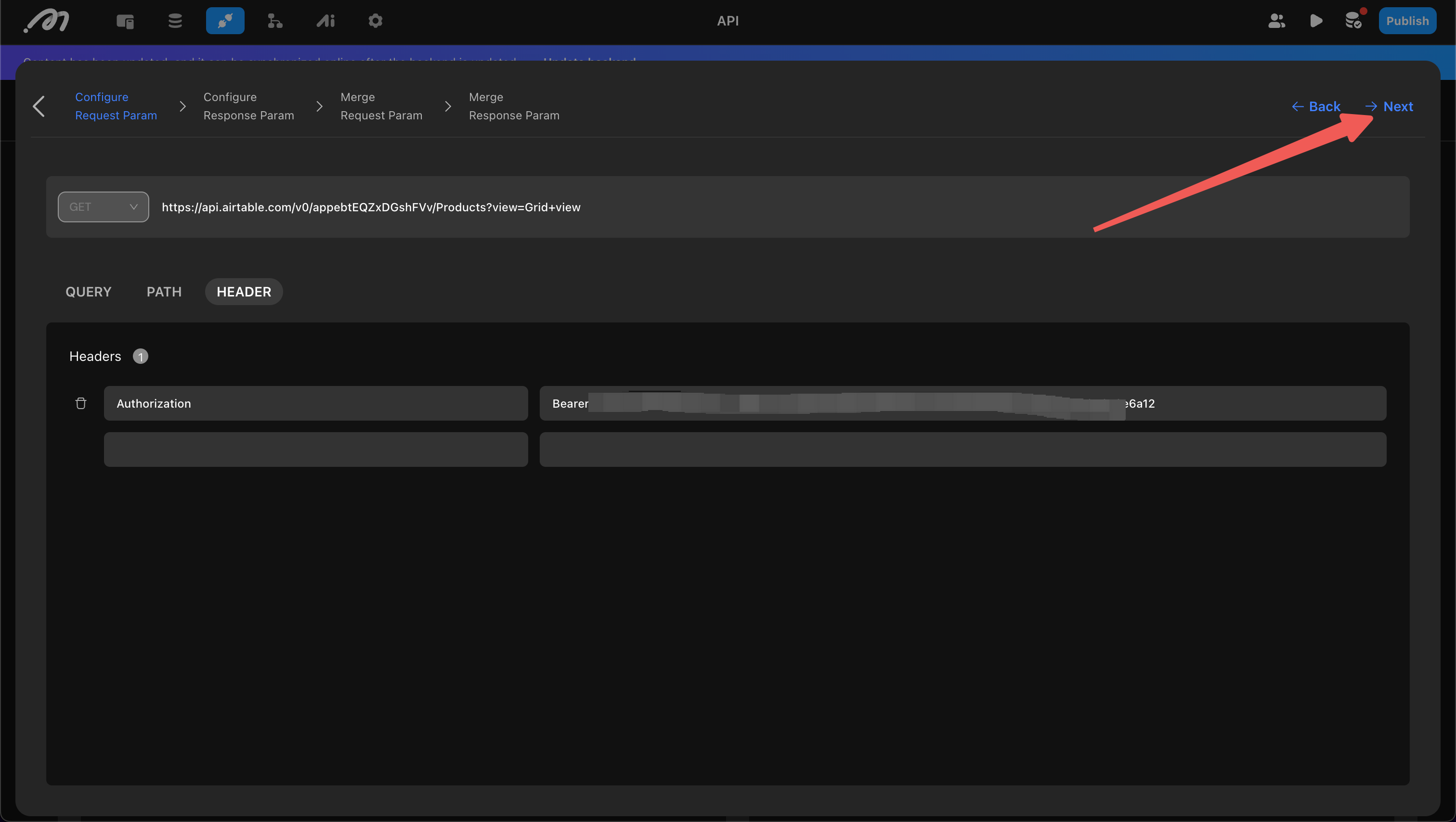 Request and response parameter confirmation
