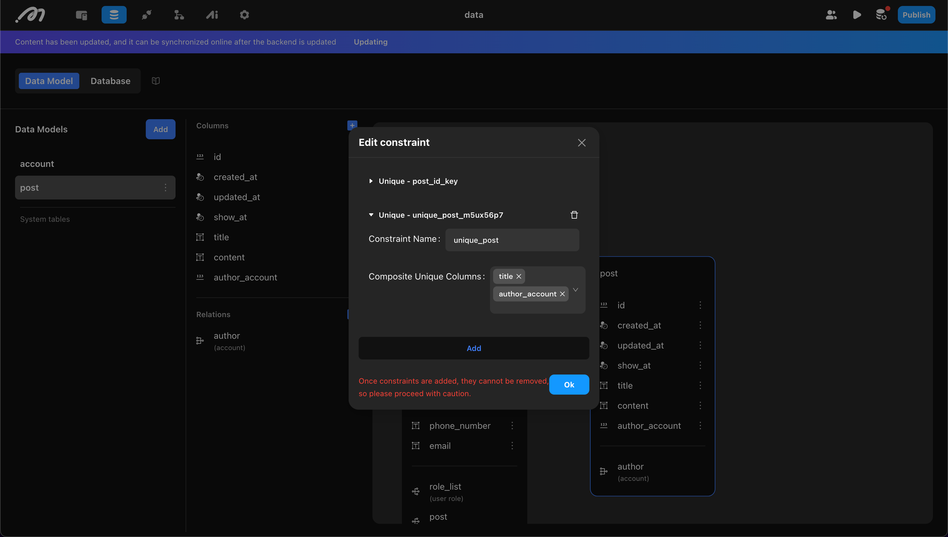 Custom unique constraint example