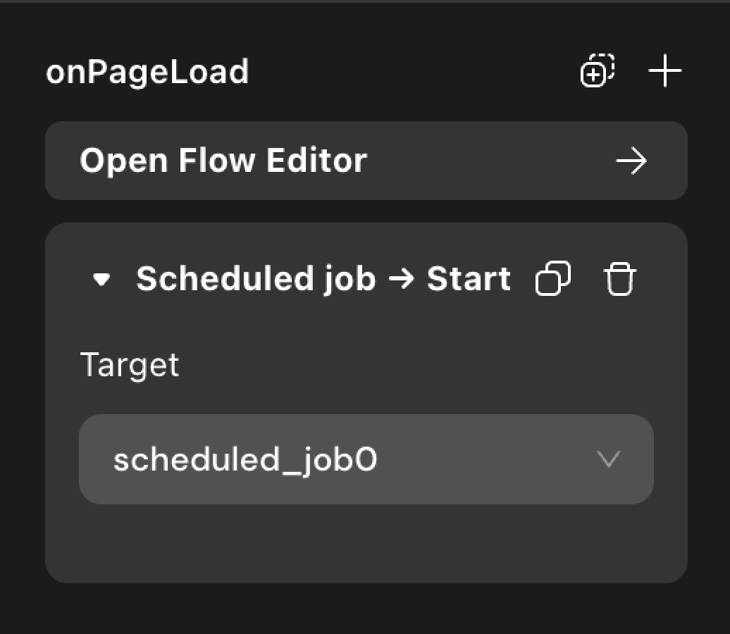 Scheduled task action configuration