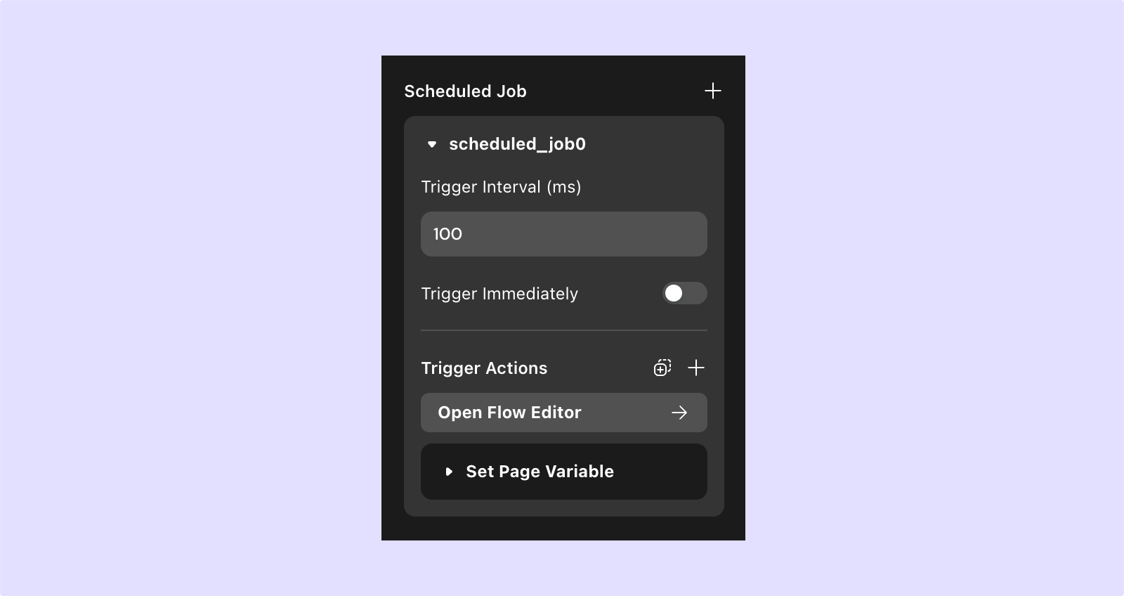 Scheduled job configuration