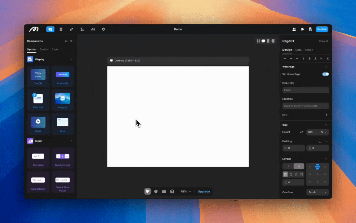 Drag to add component