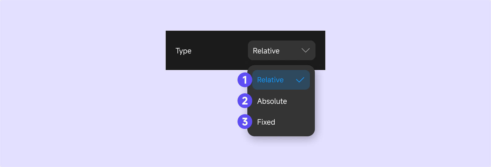 Position type options