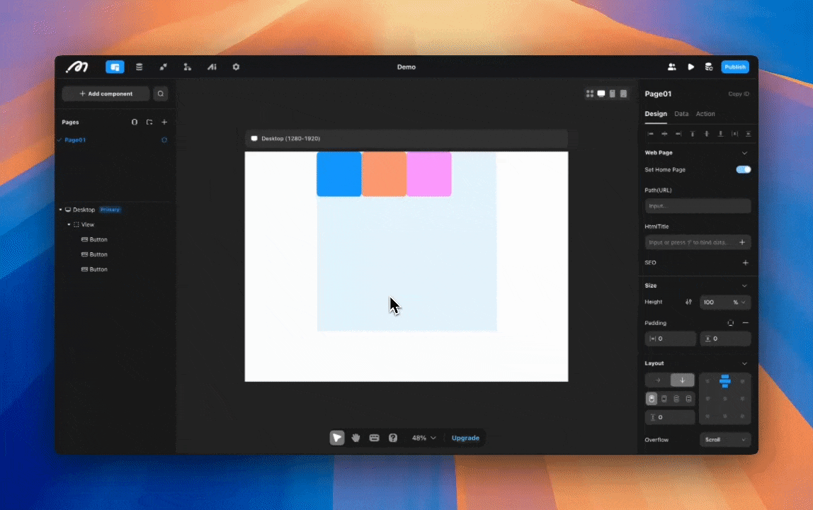 Layout wrapping example