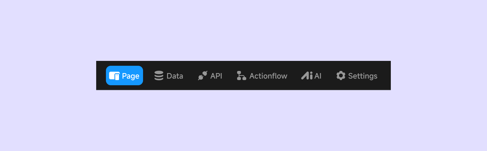 Navigation bar feature tabs