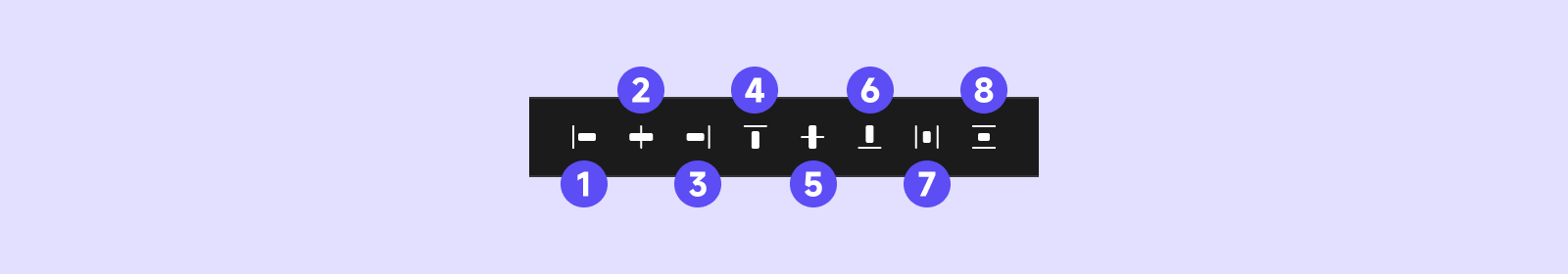 Alignment and distribution options