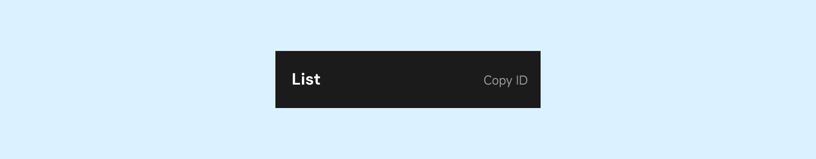 Component title and ID in right sidebar