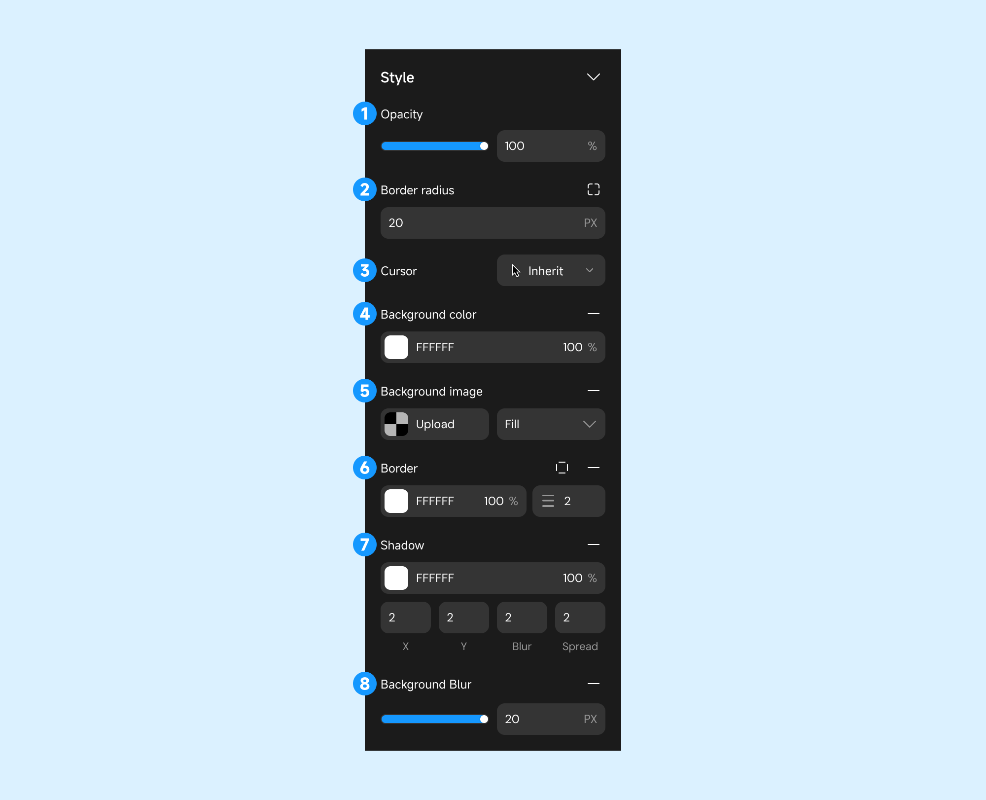 Style configuration section