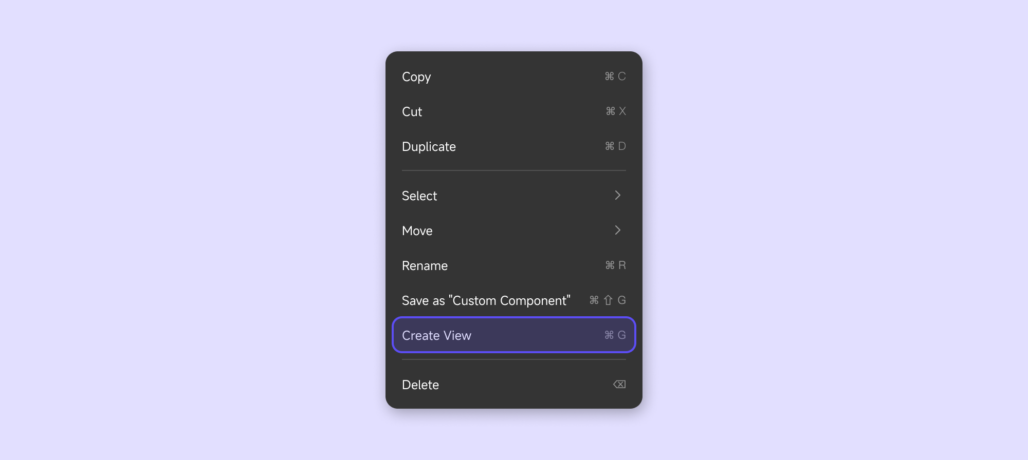 Group selected components into a view