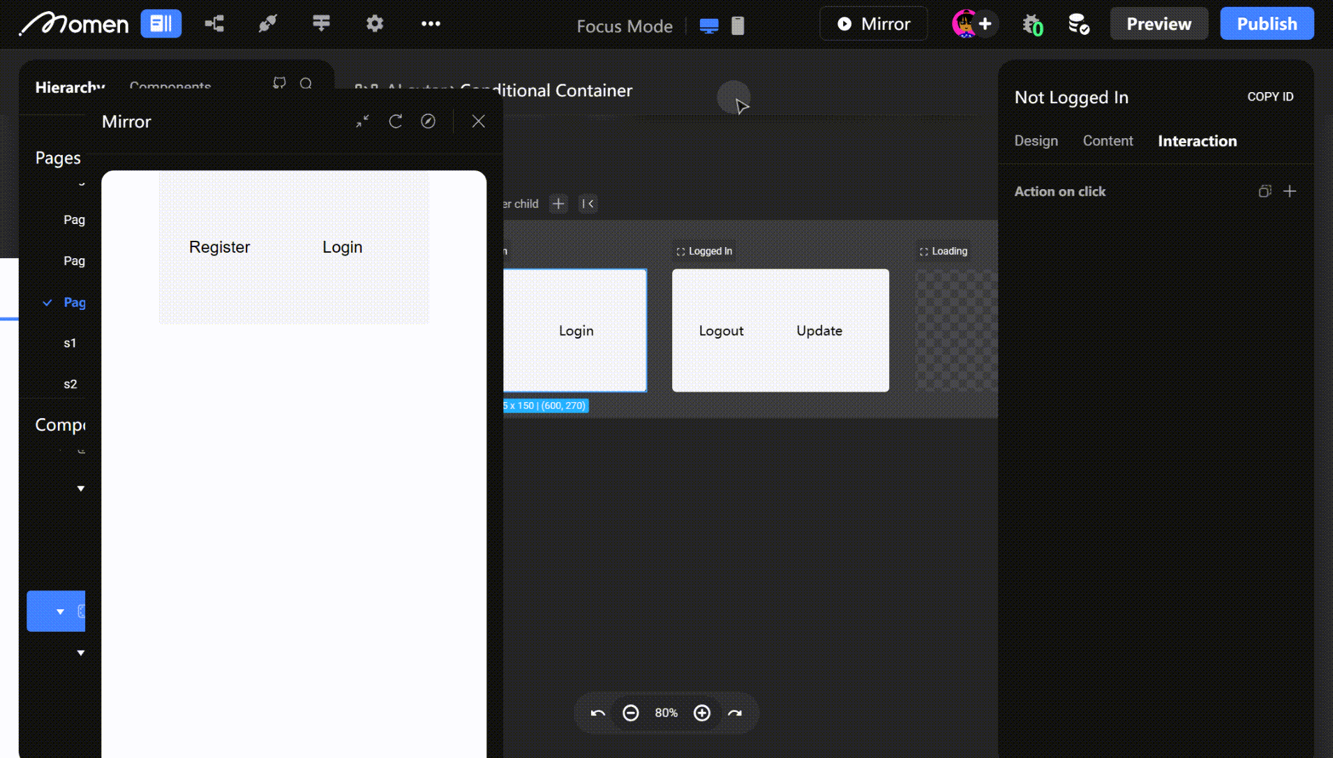 Switching views based on login status