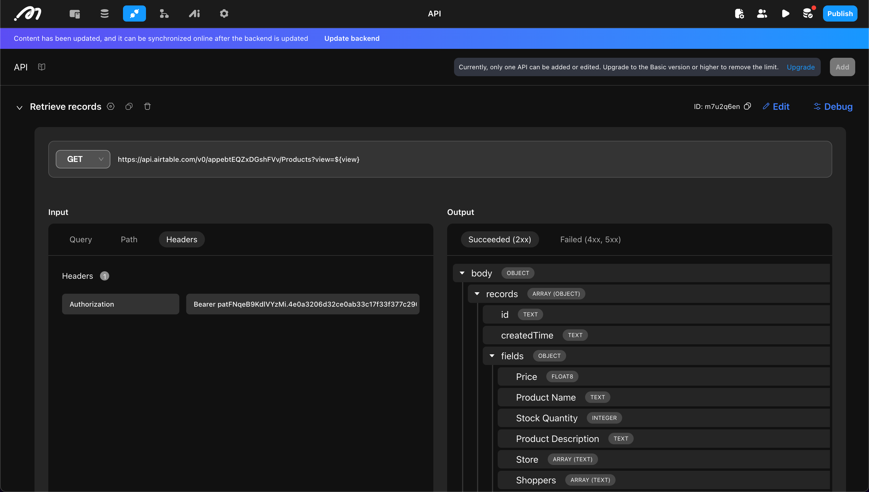 Set default values for API fields