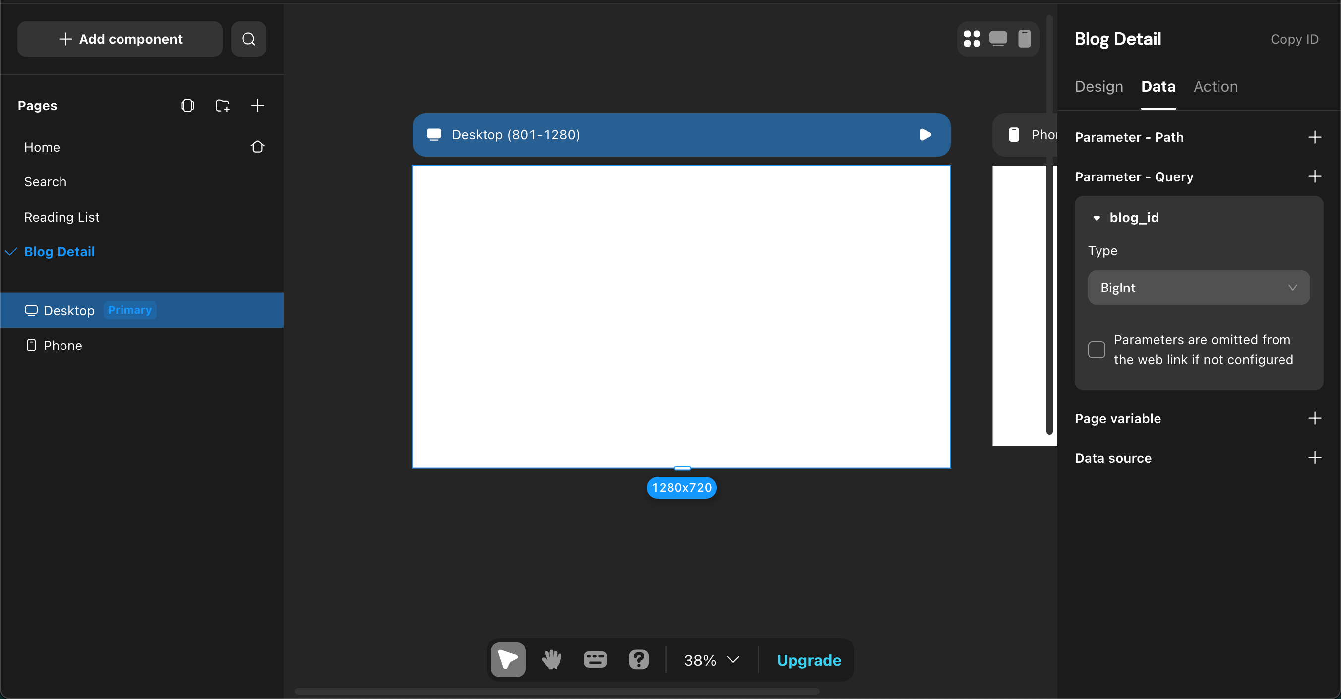 Configure navigation to blog detail page