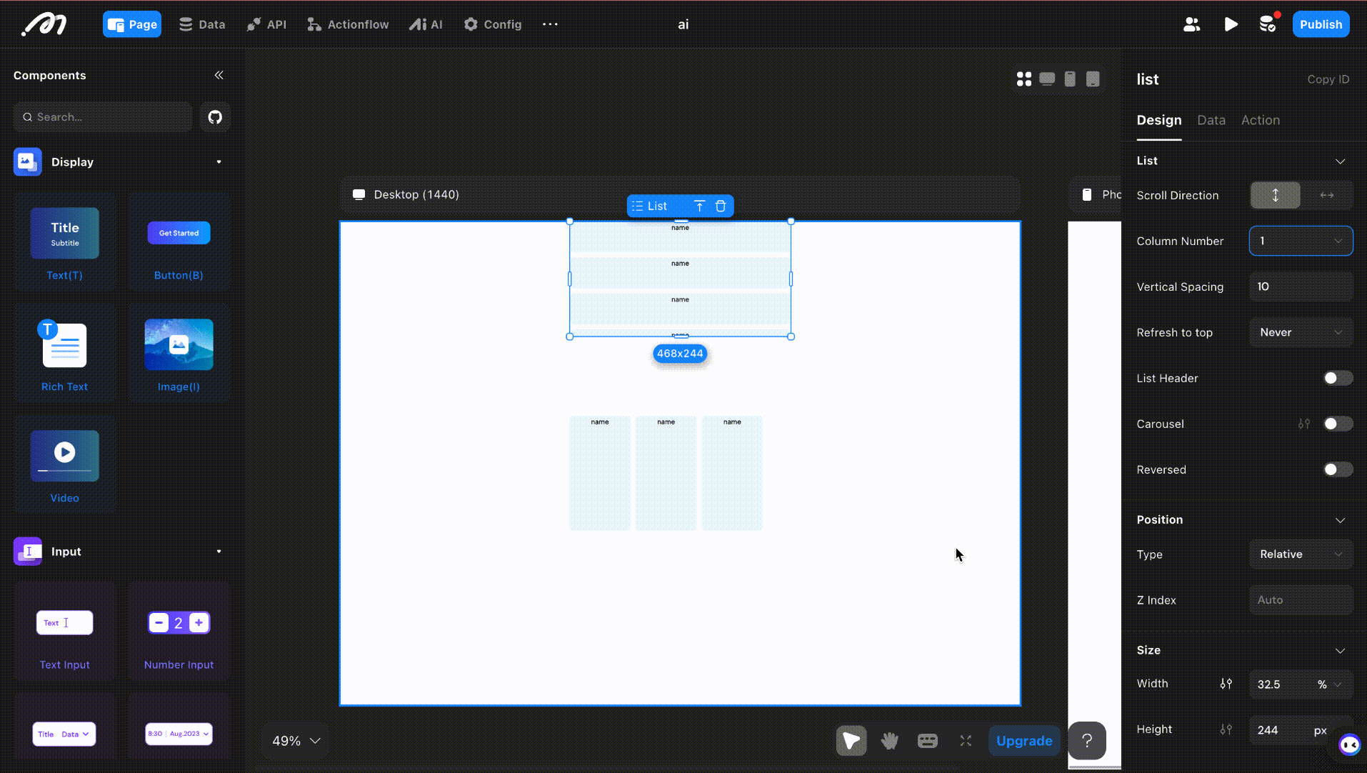 Header configuration demo