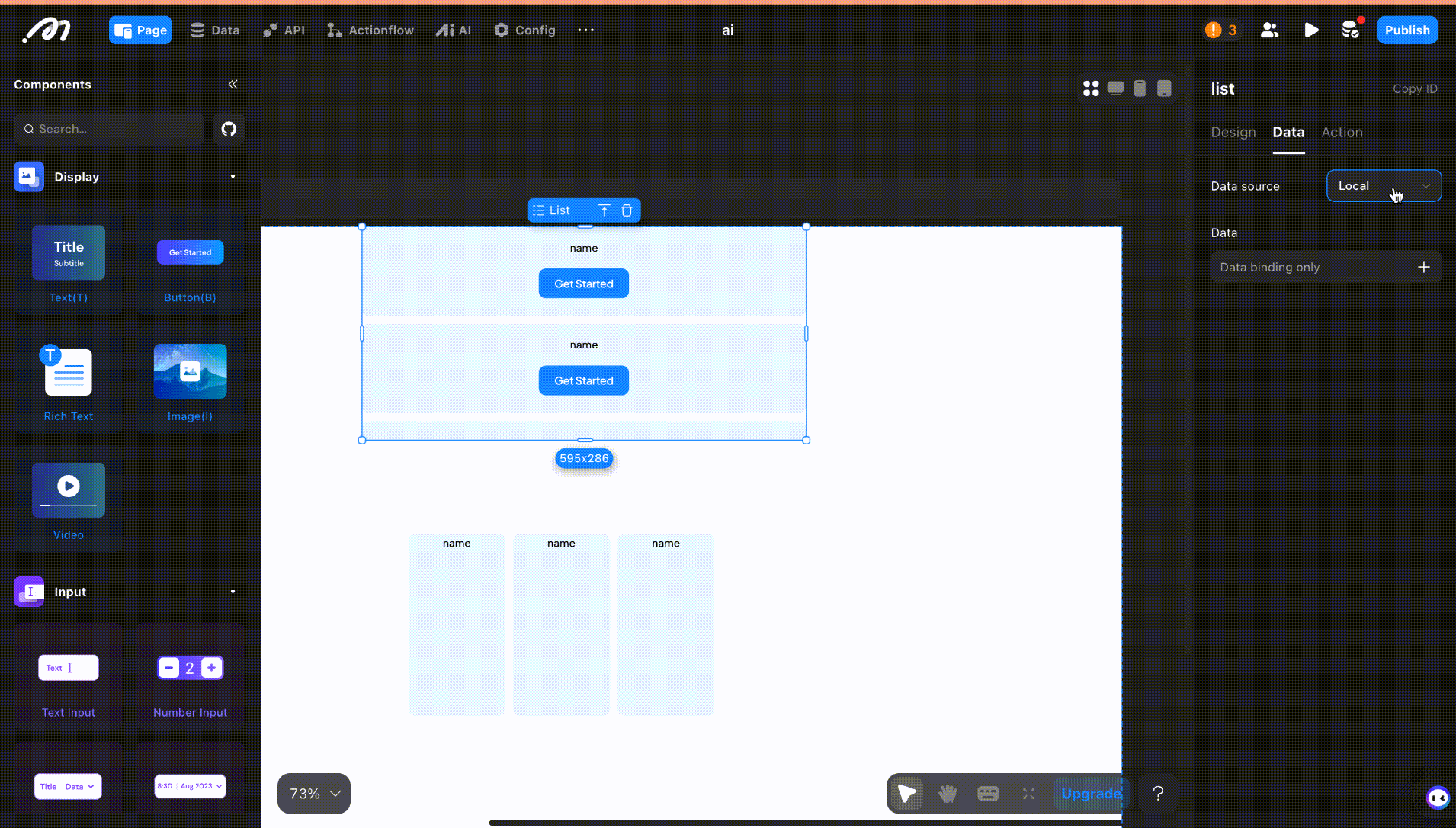 Data source binding demo
