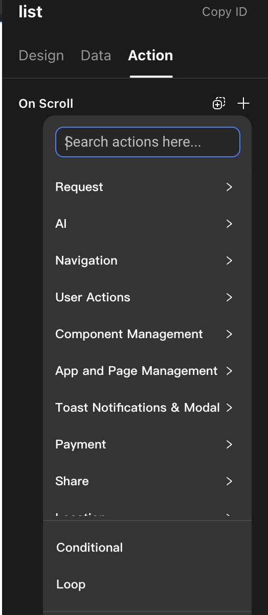 On Scroll action demo
