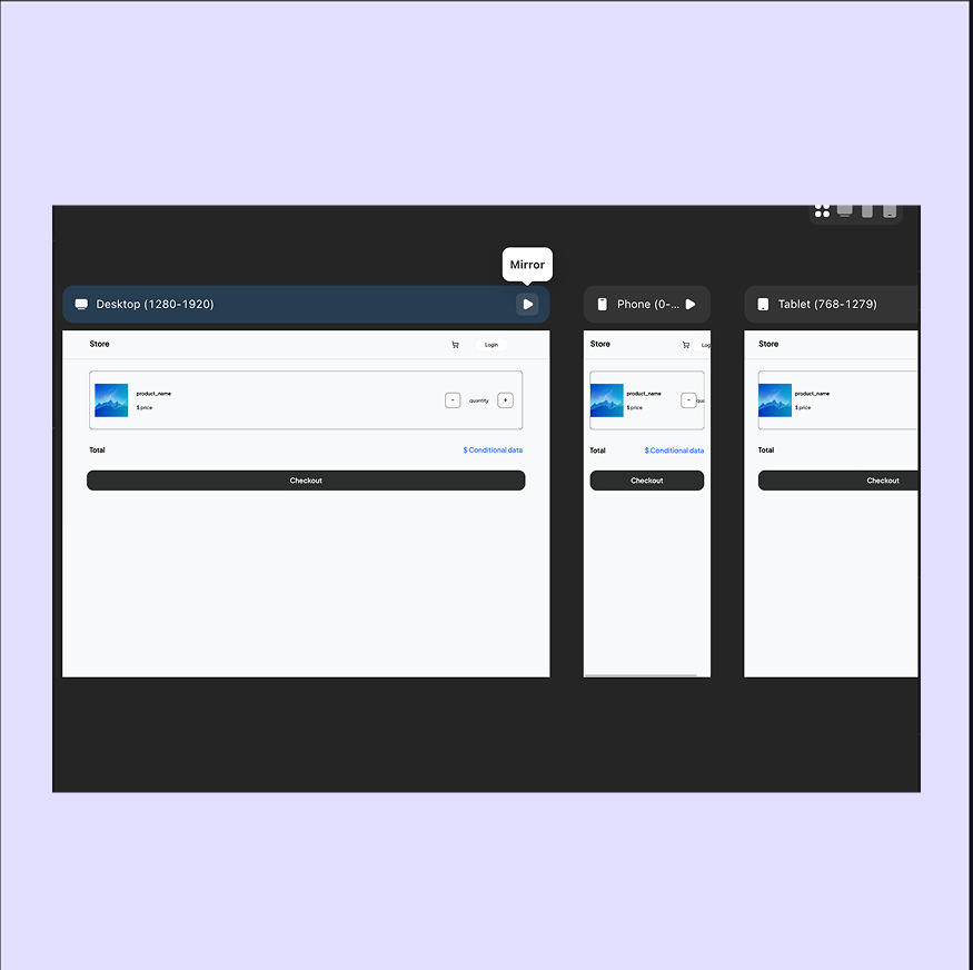 Mirror preview window