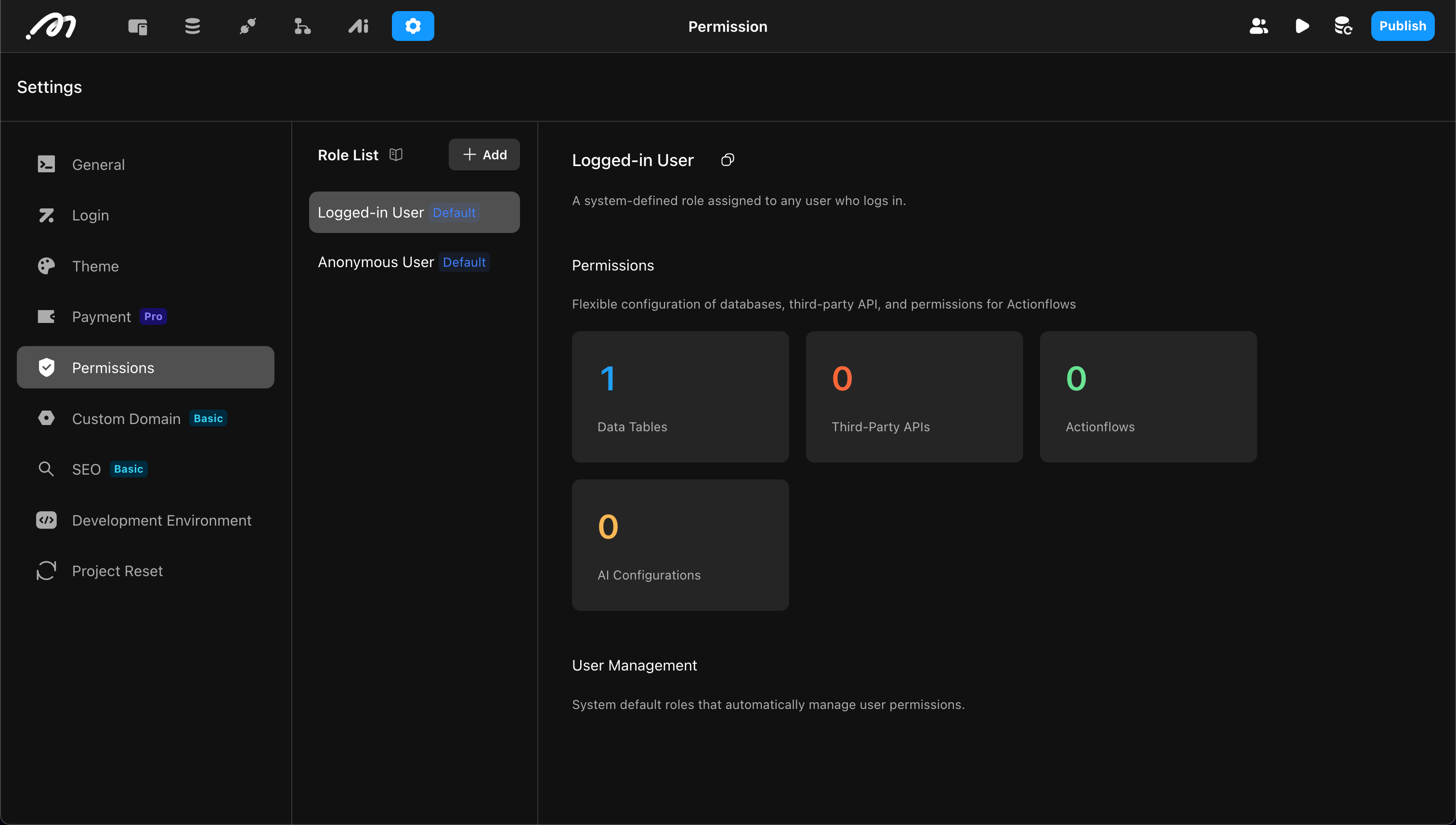 Enable permissions in Momen