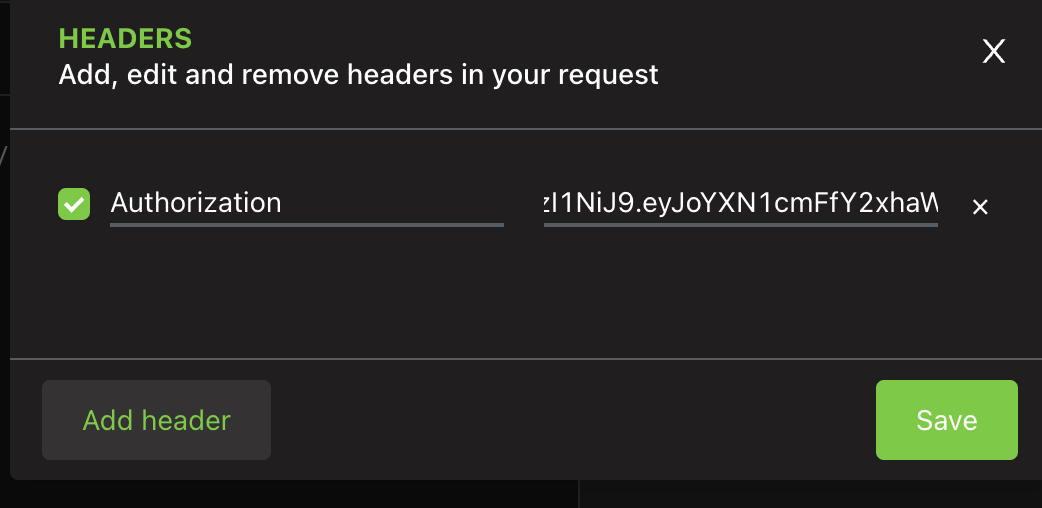 Copy Authorization header