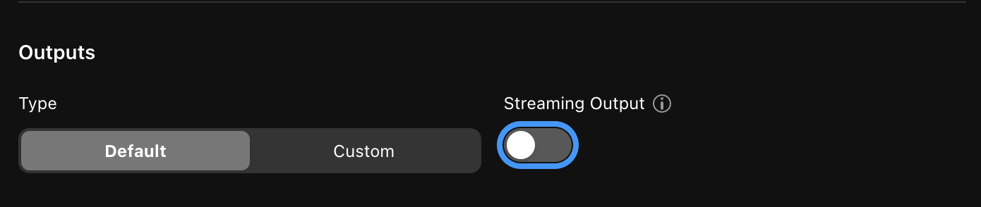 Output configuration