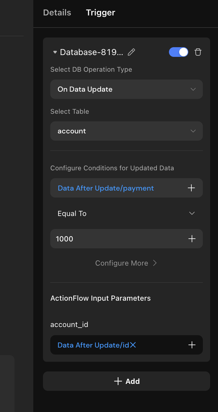 Set Conditions and Actionflow Parameters